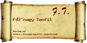 Fónagy Teofil névjegykártya